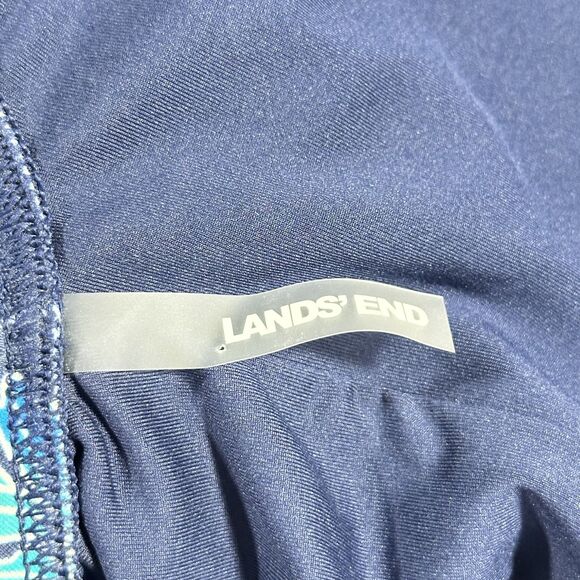 Lands' End‎ Swimsuit Womens 16 Long Blue Floral One Piece Tank Underwire Cups - Picture 4 of 16